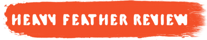 Heavy Feather Review's orange logo.